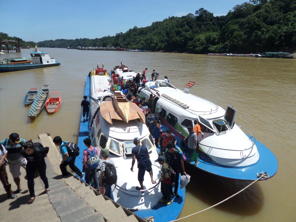 Arriving in Kapit by boat