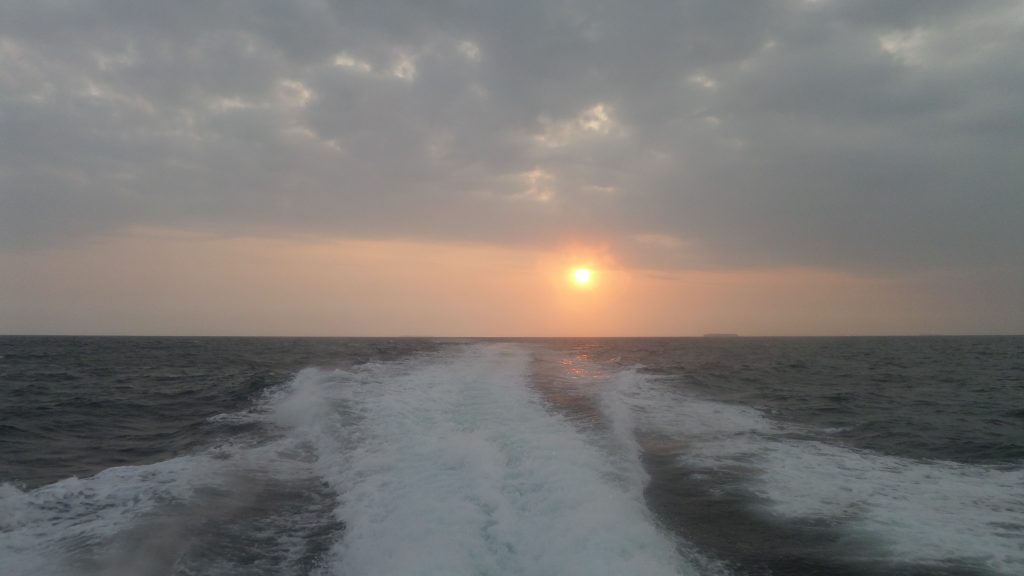 Sunset from the ferry from Siberut to Padang